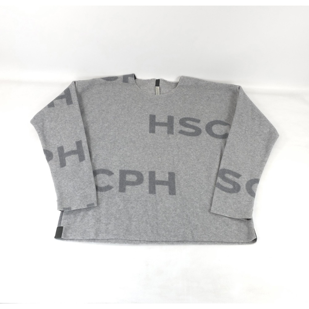 Henriette Steffensen Copenhagen Fleece Sweater Large round neck and logo print